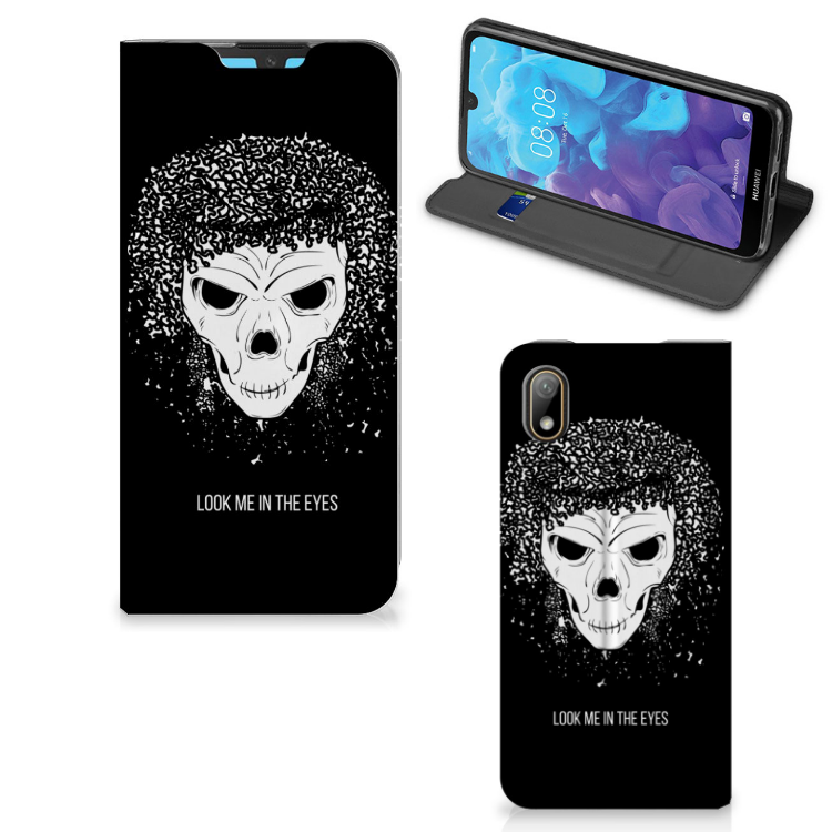 Mobiel BookCase Huawei Y5 (2019) Skull Hair - B2C Telecom