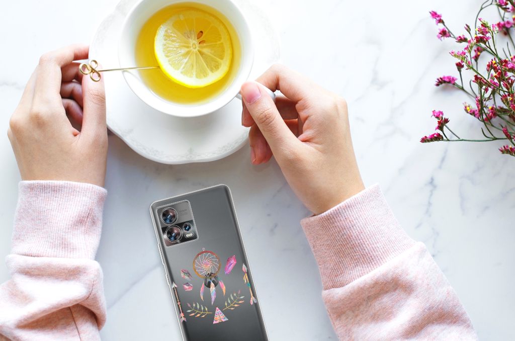 Motorola Edge 30 Fusion Telefoonhoesje met Naam Boho Dreamcatcher