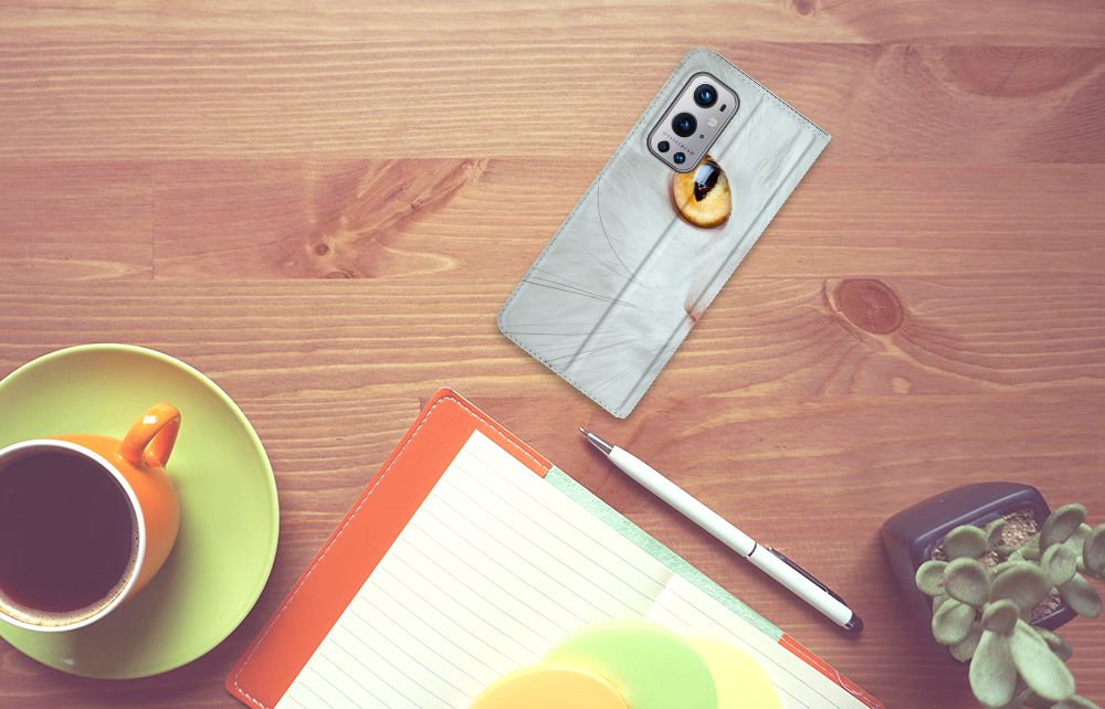 OnePlus 9 Pro Hoesje maken Witte Kat - B2C Telecom
