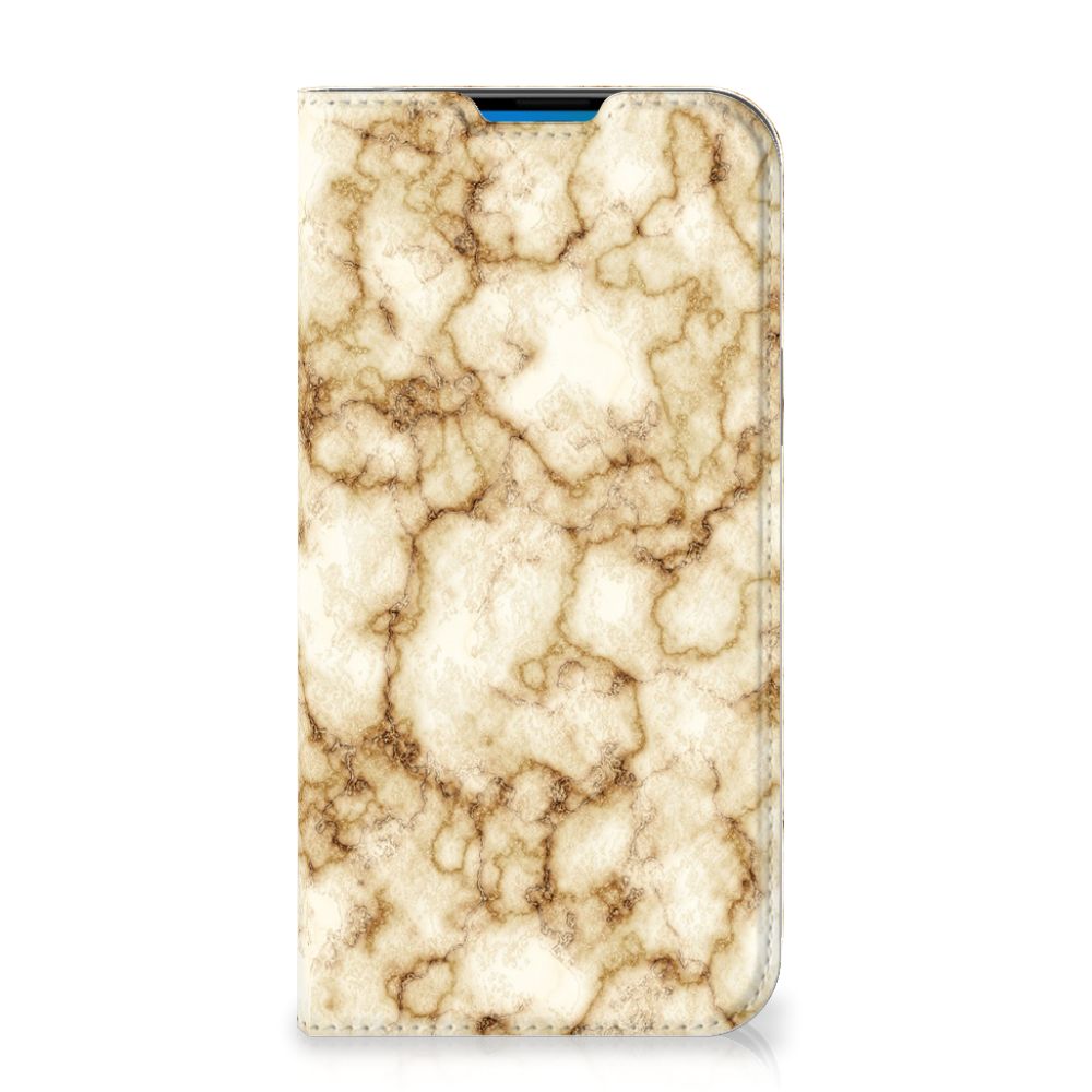 iPhone 14 Pro Max Standcase Marmer Goud - B2C Telecom