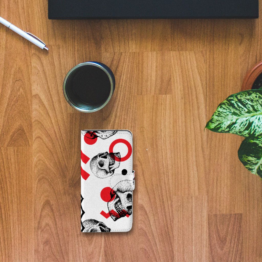 Telefoonhoesje met Naam Alcatel 1B (2020) Skull Red