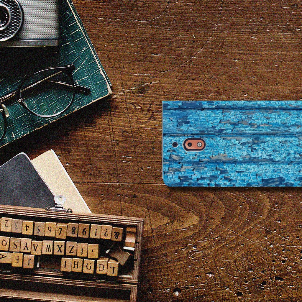 Nokia 2.1 2018 Book Wallet Case Wood Blue