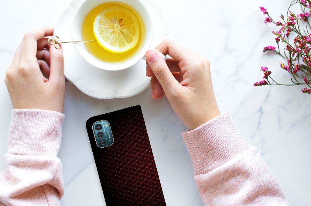 Nokia G11 | G21 Hoesje met Magneet Geruit Rood - B2C Telecom