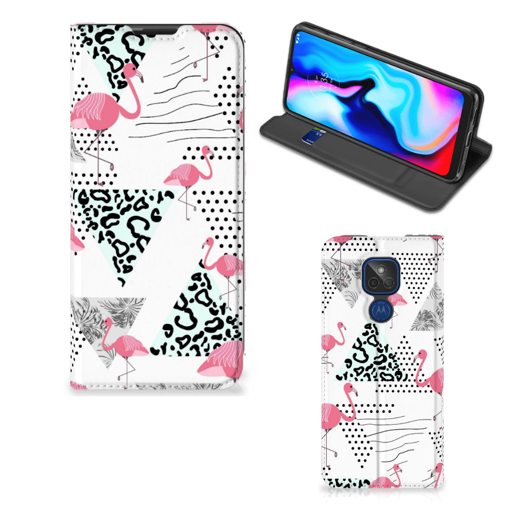 Motorola Moto G9 Play Hoesje maken Flamingo Triangle - B2C Telecom