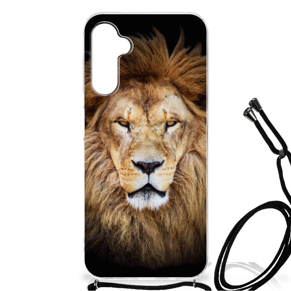 Samsung Galaxy A14 5G Case Anti-shock Leeuw met leeuw design en flexibele rubberen behuizing.