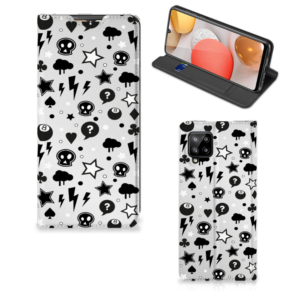 Mobiel BookCase Samsung Galaxy A42 Silver Punk
