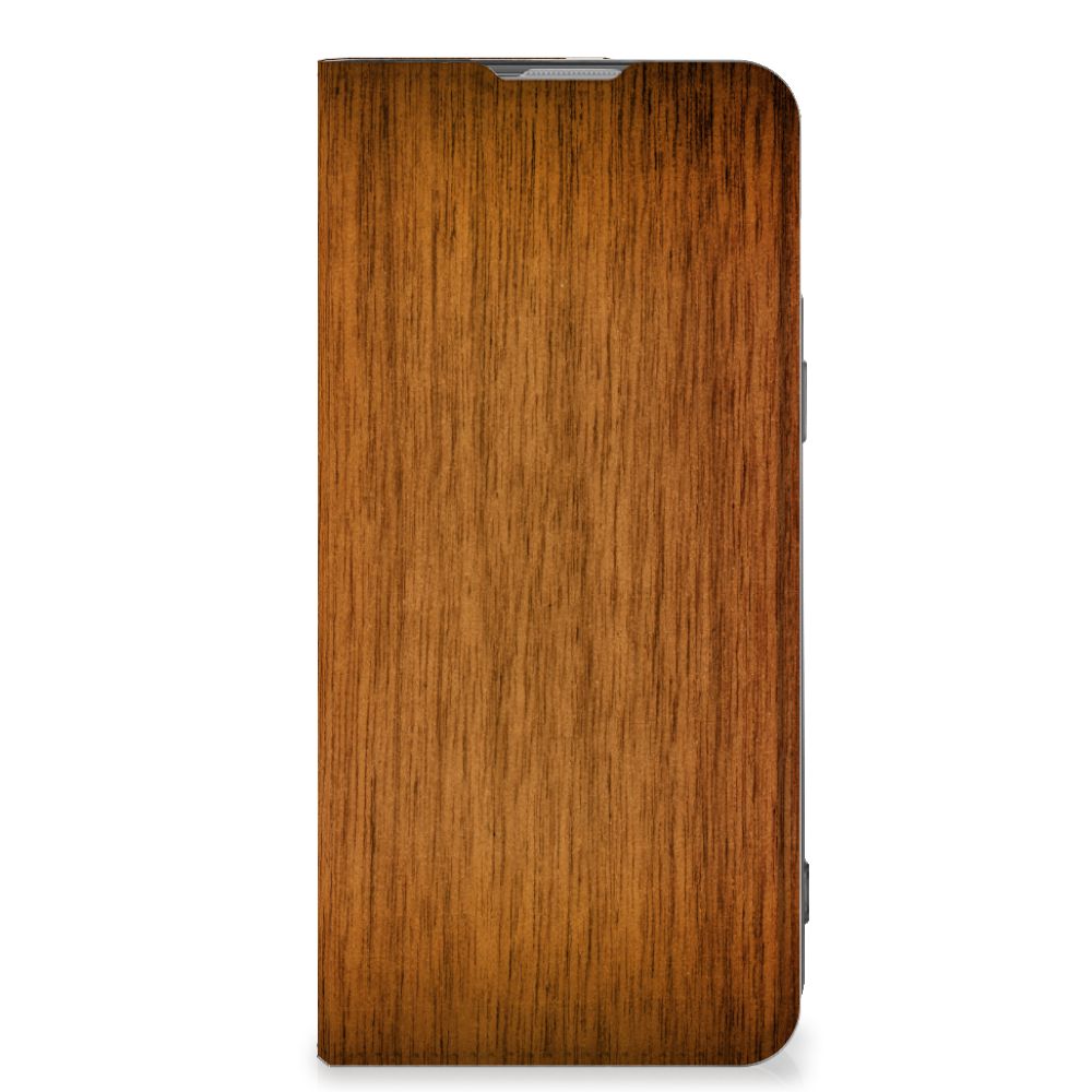 OnePlus Nord 2T Book Wallet Case Donker Hout - B2C Telecom