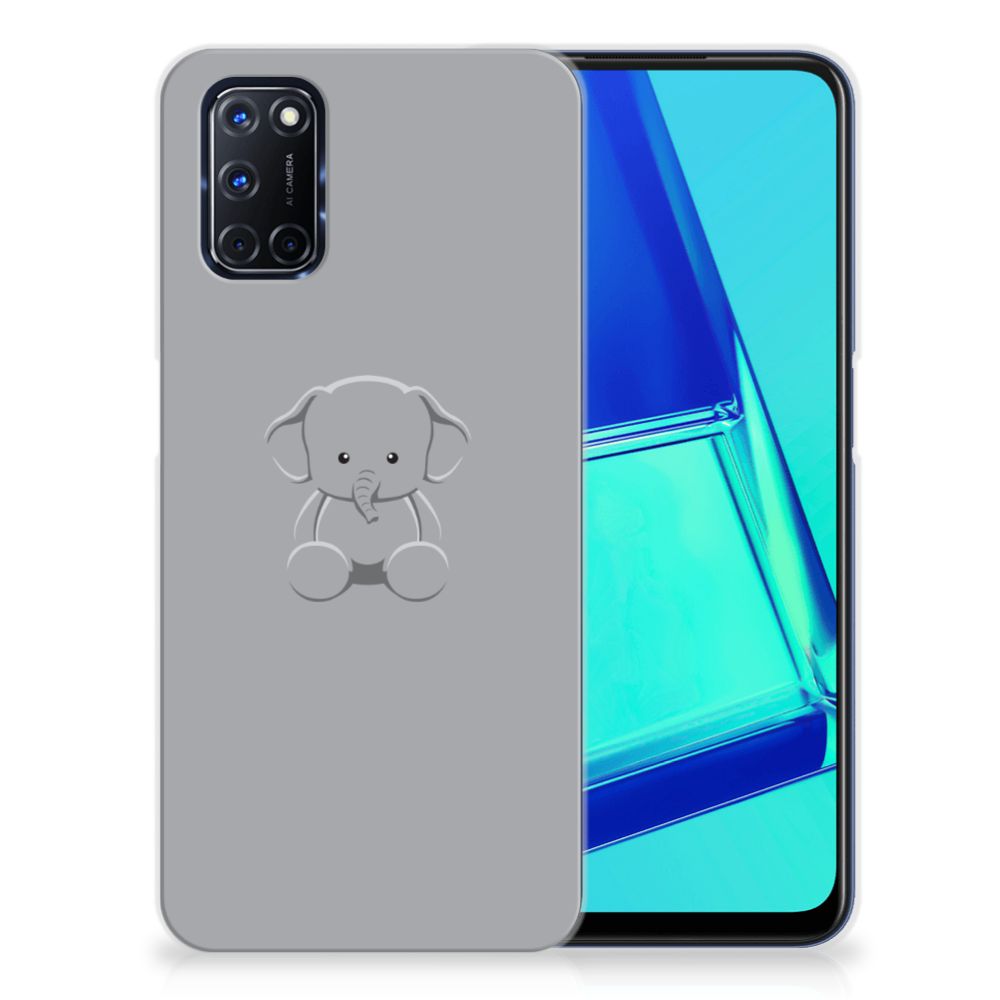 OPPO A52 | A72 Telefoonhoesje met Naam Grijs Baby Olifant