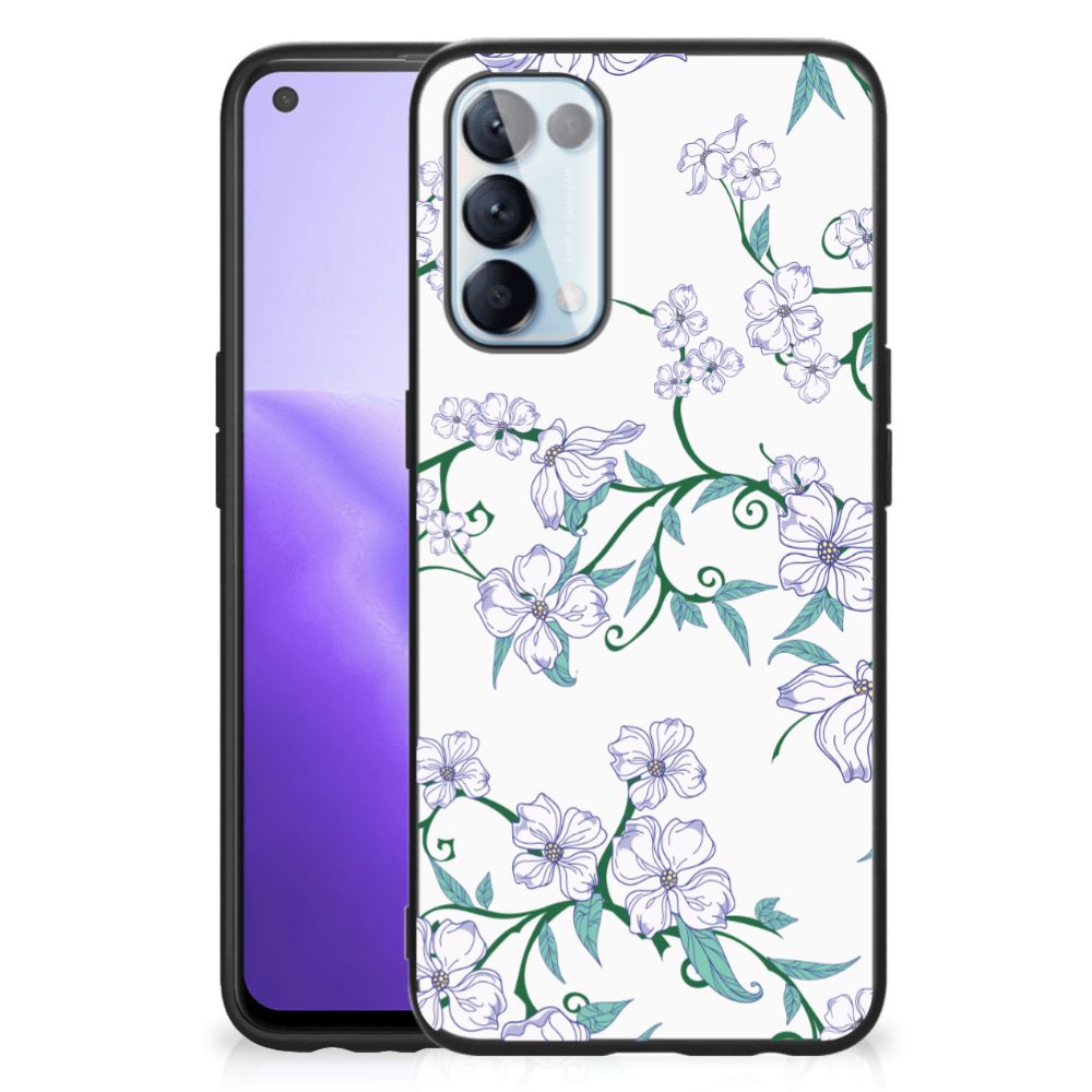 OPPO Reno5 5G | Find X3 Lite Uniek Bloemen Hoesje Blossom White