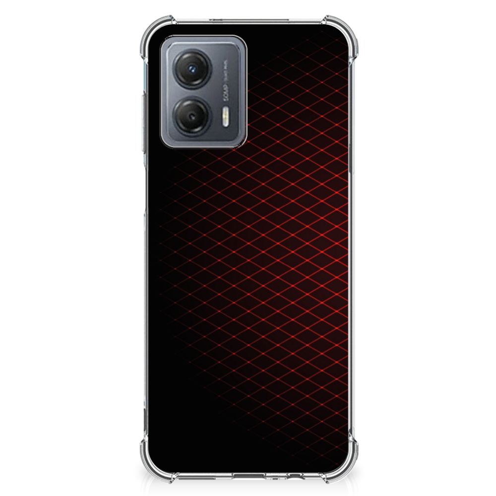 Motorola Moto G53 Doorzichtige Silicone Hoesje Geruit Rood B2C Telecom
