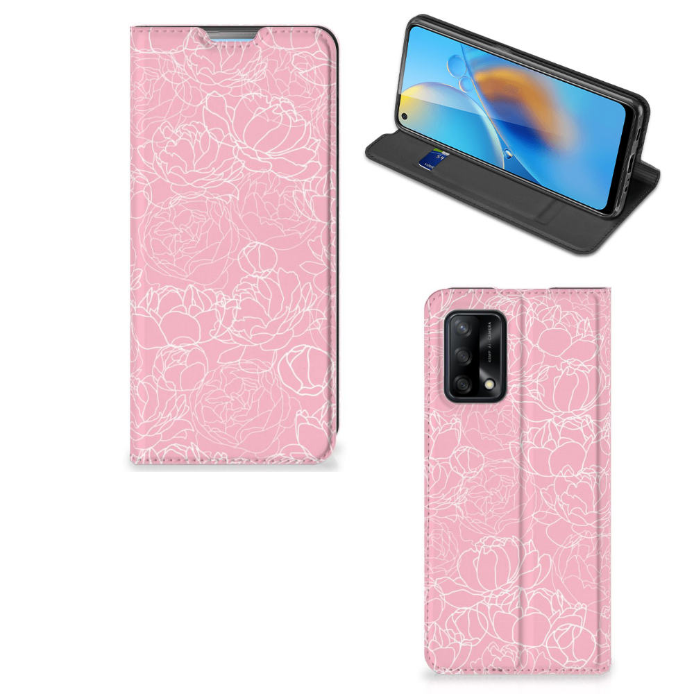 OPPO A74 4G Smart Cover White Flowers - B2C Telecom