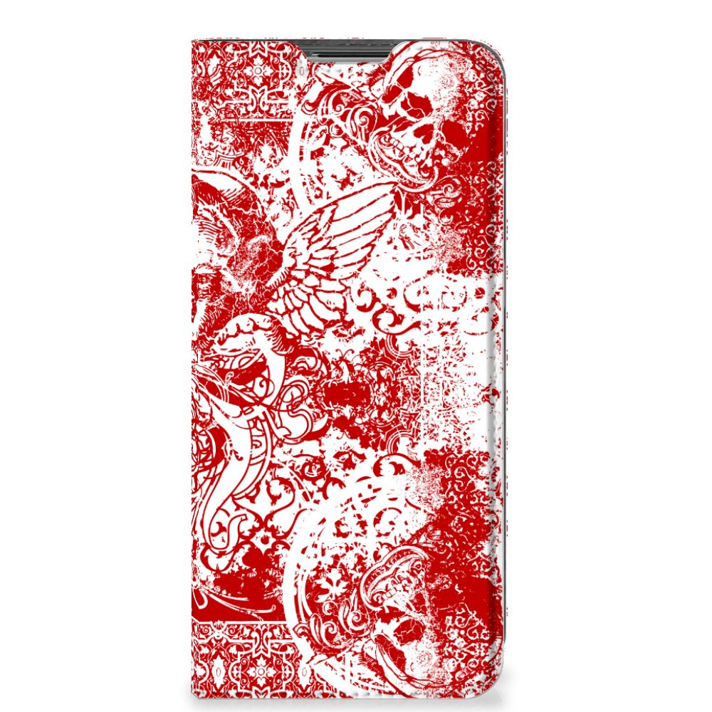 Mobiel BookCase OPPO Find X5 Lite | Reno7 5G Angel Skull Rood - B2C Telecom