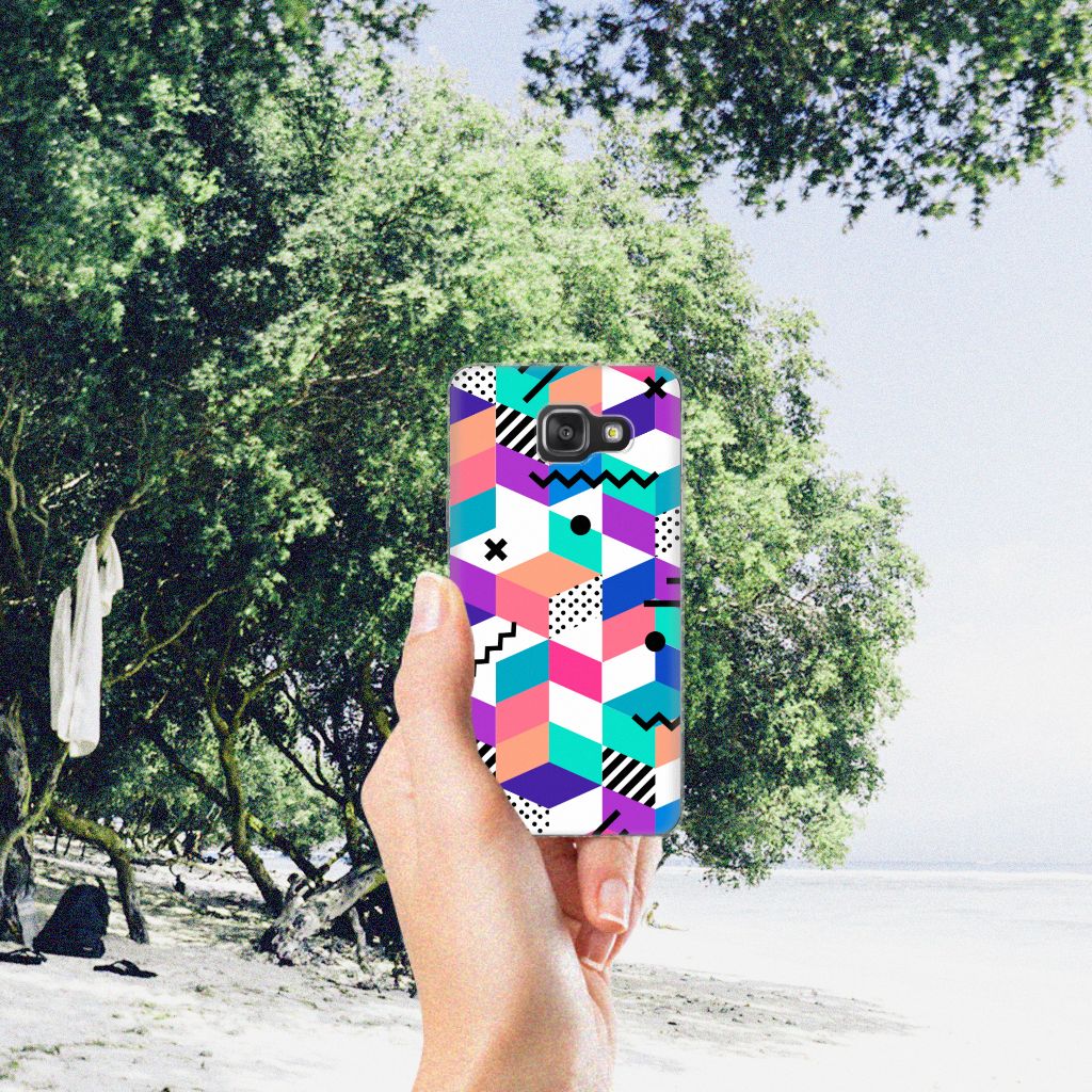 Samsung Galaxy A3 2016 TPU Hoesje Blokken Kleurrijk