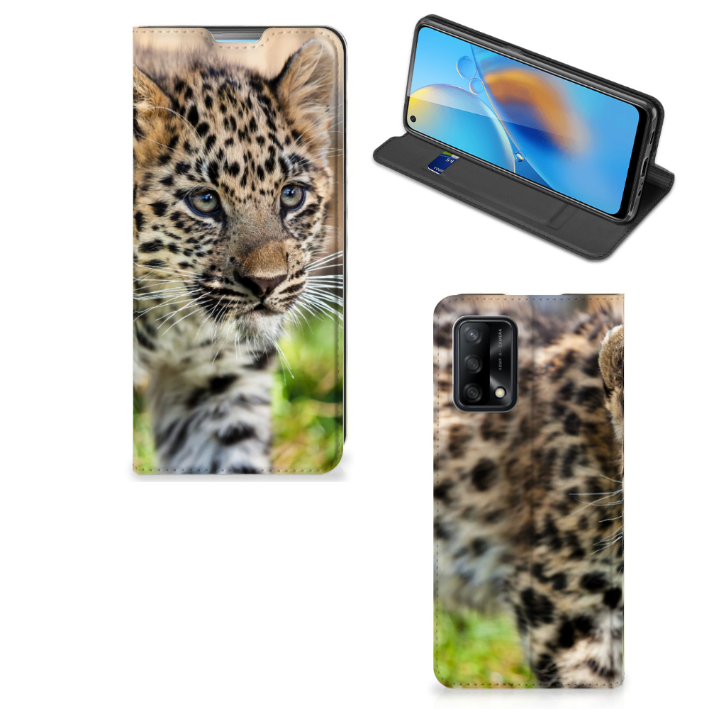 OPPO A74 4G Hoesje maken Baby Luipaard - B2C Telecom
