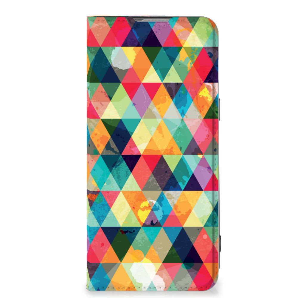 OnePlus Nord 2T Hoesje met Magneet Geruit - B2C Telecom
