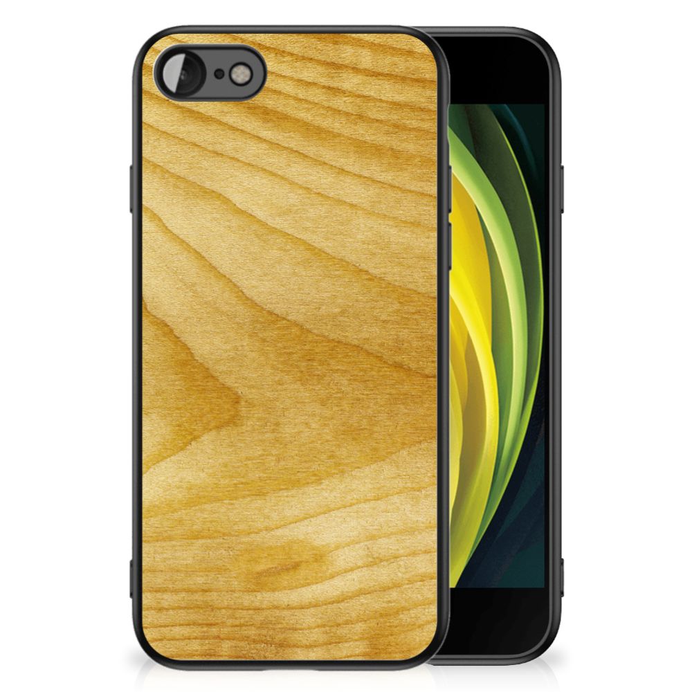 iPhone SE 2022 | SE 2020 | 7/8 Houten Print Telefoonhoesje Licht Hout met een houtprint design