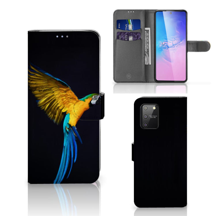 Samsung S10 Lite Telefoonhoesje met Pasjes Papegaai