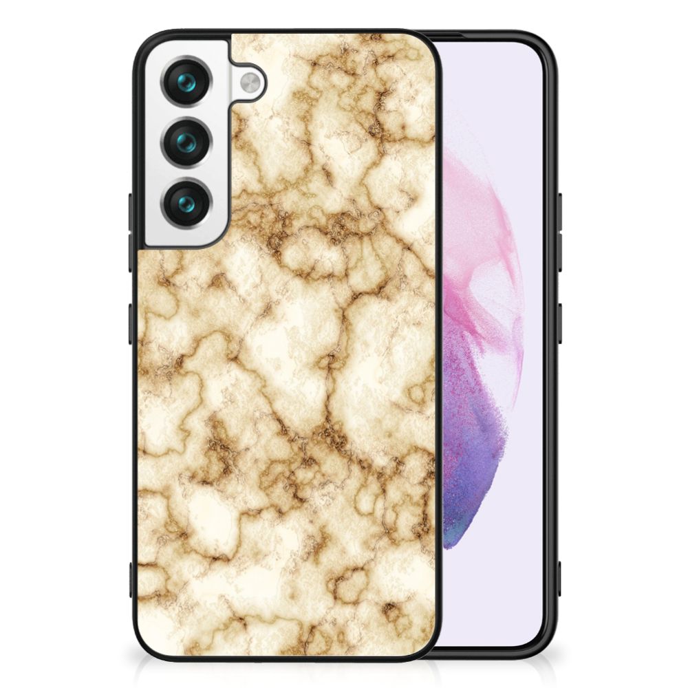 Samsung Galaxy S22 Marmeren Print Telefoonhoesje Marmer Goud