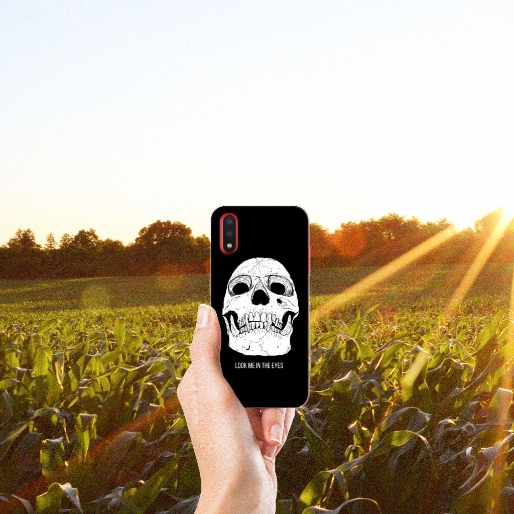 Silicone Back Case Samsung Galaxy A01 Skull Eyes B2C Telecom