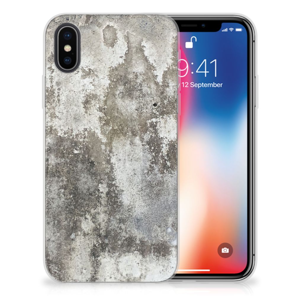 Apple iPhone X | Xs TPU Siliconen Hoesje Beton Print