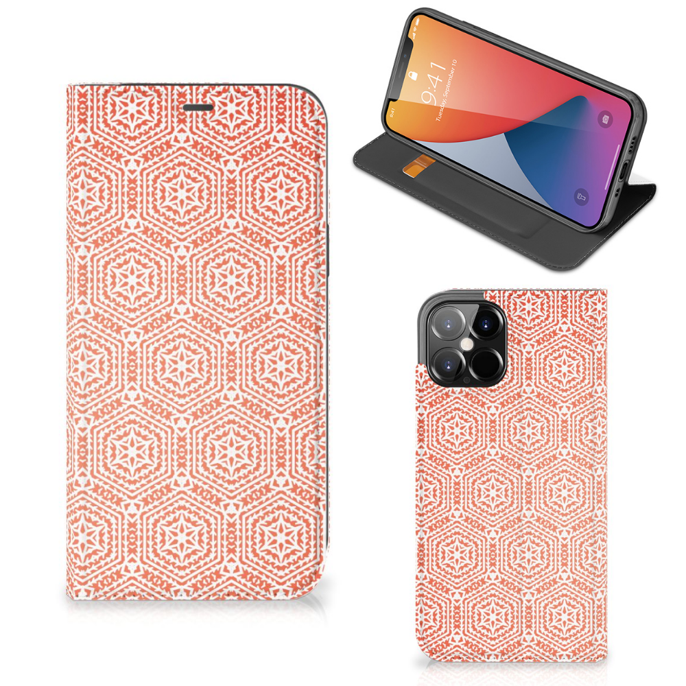 iPhone 12 Pro Max Hoesje met Magneet Pattern Orange - B2C Telecom