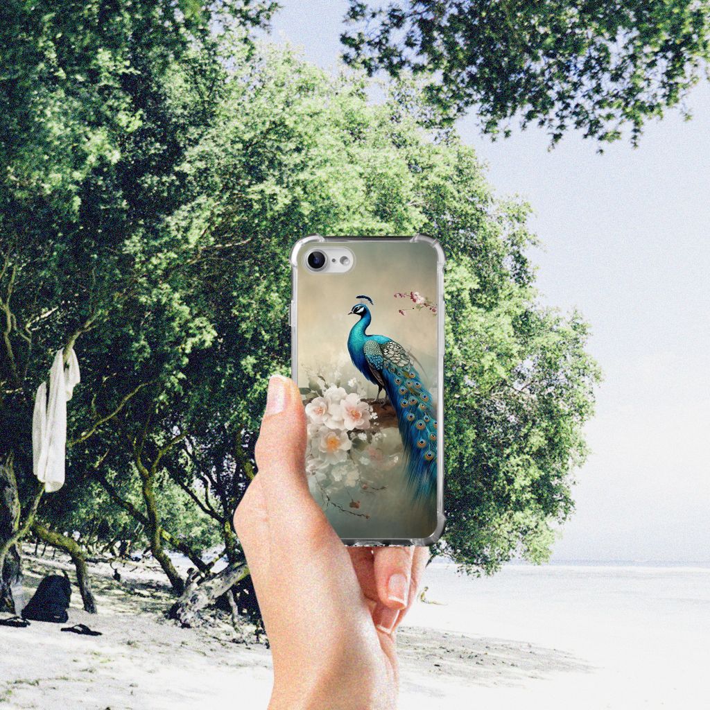 Case Anti-shock voor iPhone SE 2022/2020 | iPhone 8/7 Vintage Pauwen B2C Telecom