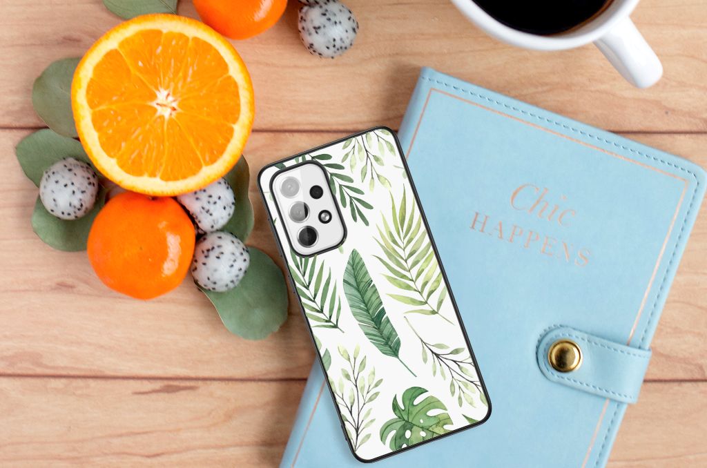 Samsung Galaxy A73 Bloemen Hoesje Leaves B2C Telecom