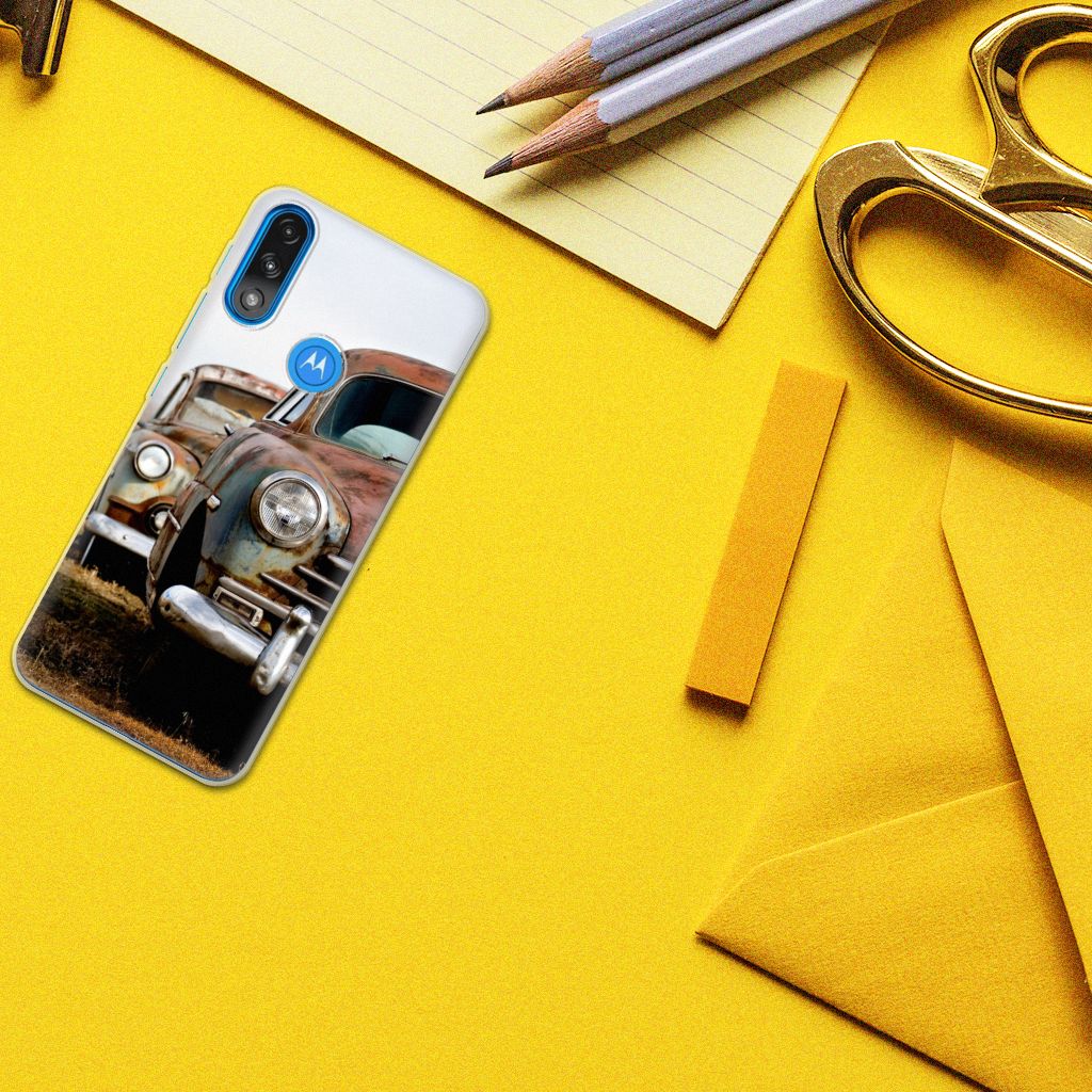 Motorola Moto E7/E7i Power Siliconen Hoesje met foto Vintage Auto B2C Telecom