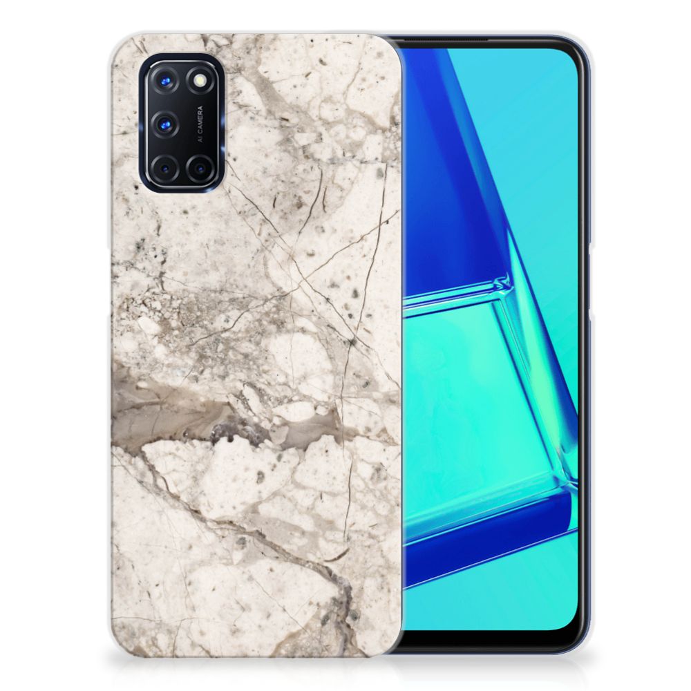 OPPO A52 | A72 TPU Siliconen Hoesje Marmer Beige