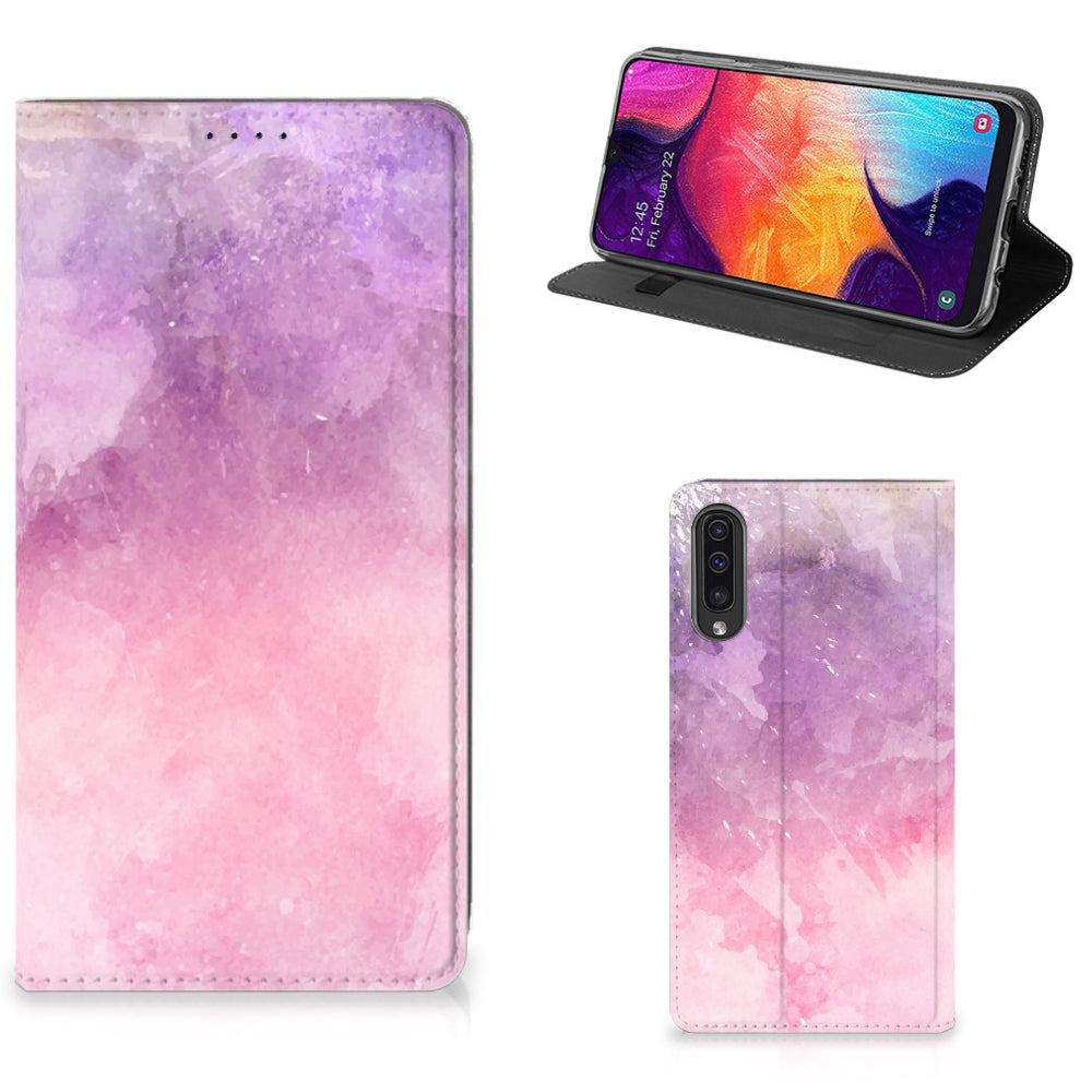 Bookcase Samsung Galaxy A50 Pink Purple Paint