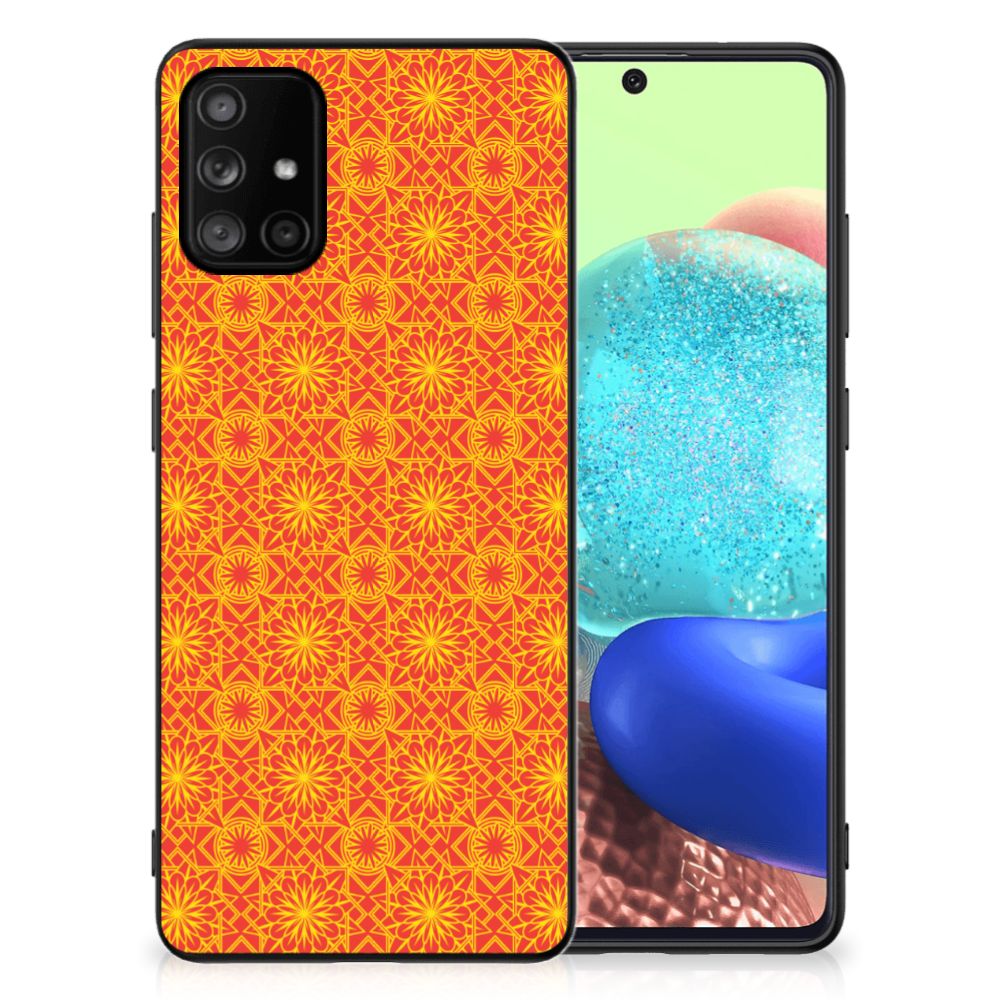 Samsung Galaxy A71 Back Case Batik Oranje