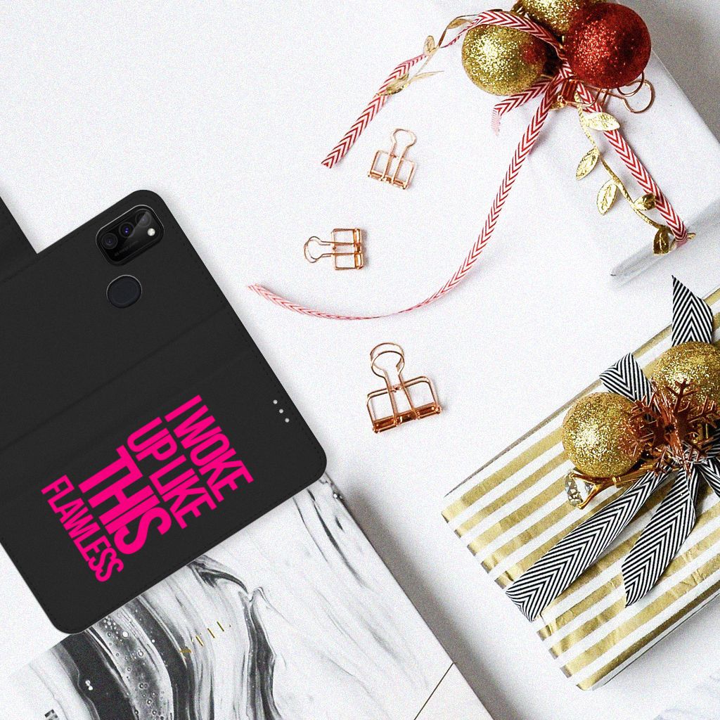 Samsung Galaxy M21 | M30s Hoesje met naam Woke Up - Origineel Cadeau Zelf Maken