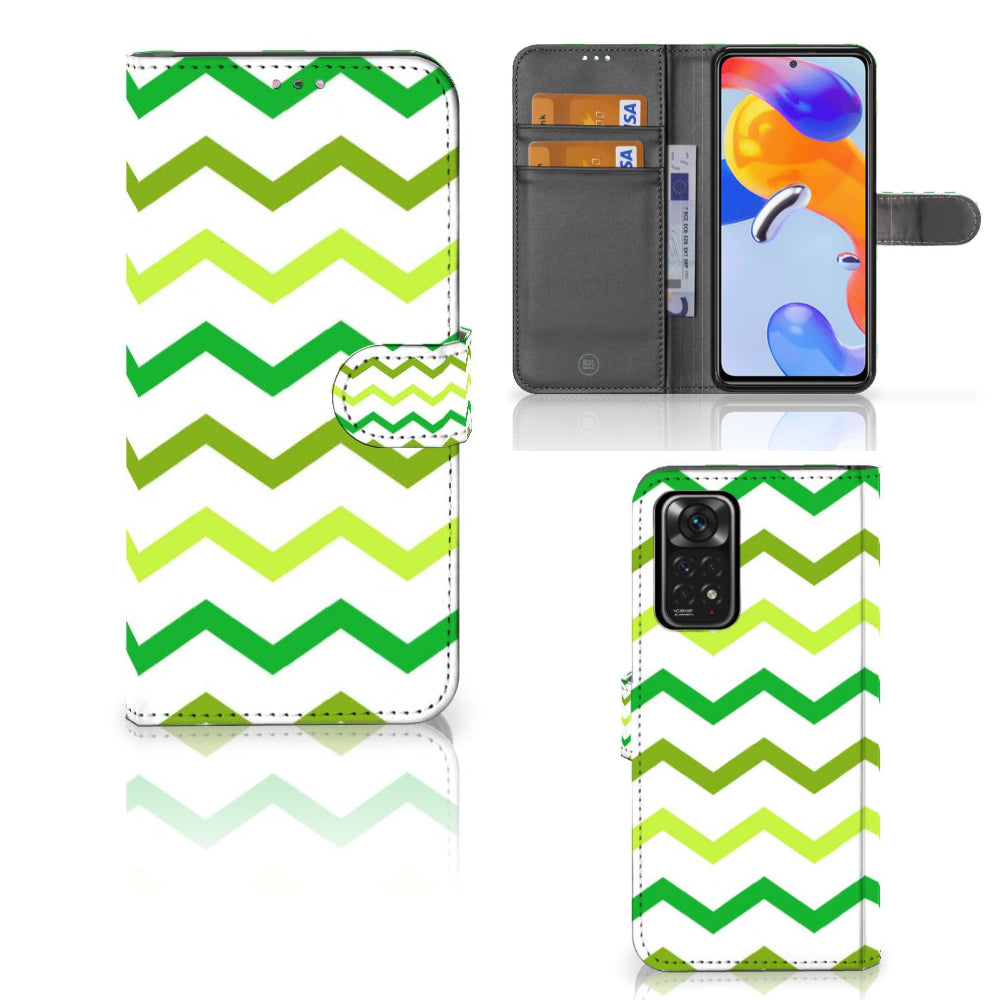 Xiaomi Redmi Note 11 Pro 5G/4G Telefoon Hoesje Zigzag Groen