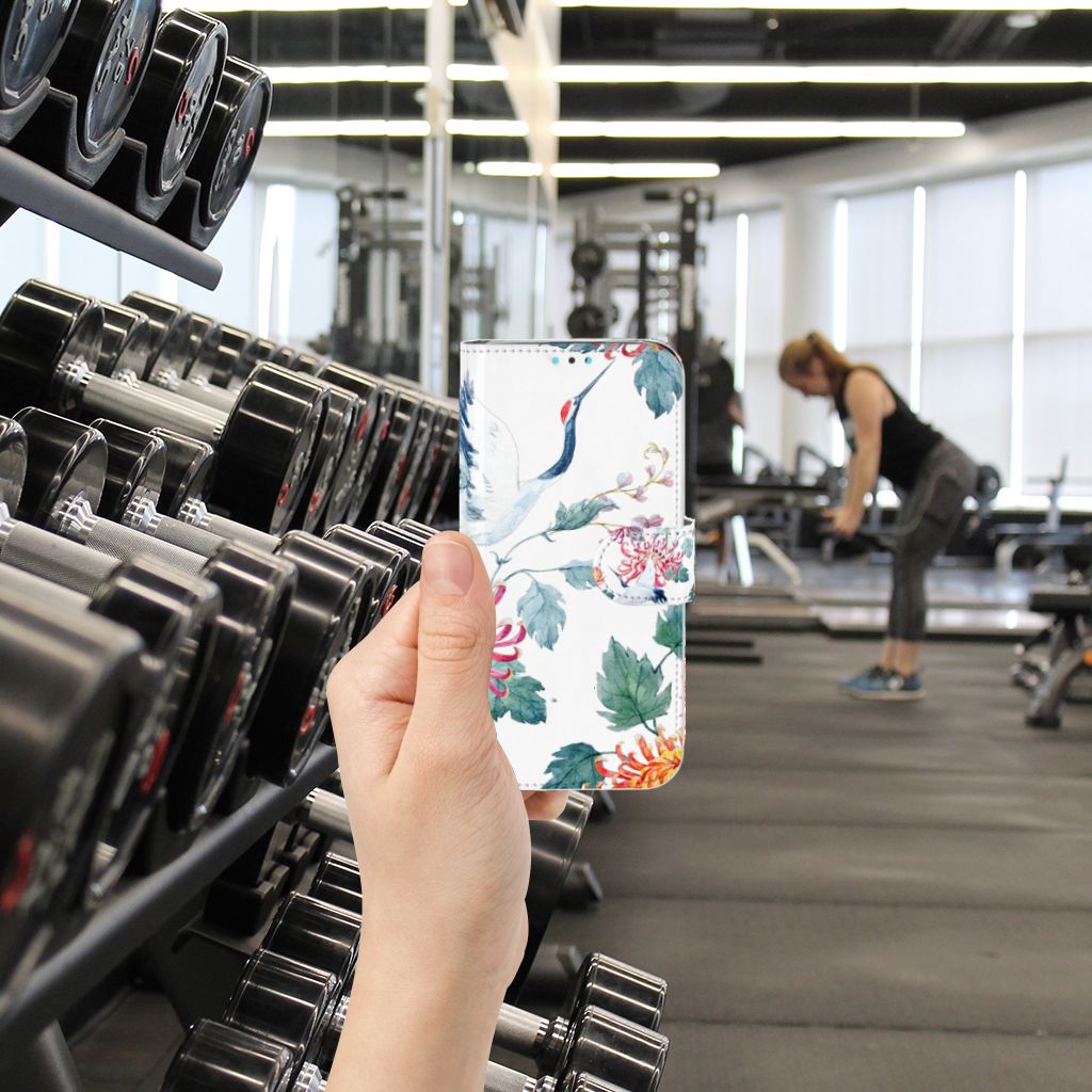 Huawei Y5 (2019) Telefoonhoesje met Pasjes Bird Flowers
