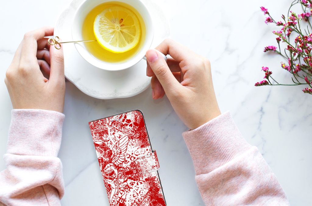 Telefoonhoesje met Naam Xiaomi 12 | 12X Angel Skull Rood