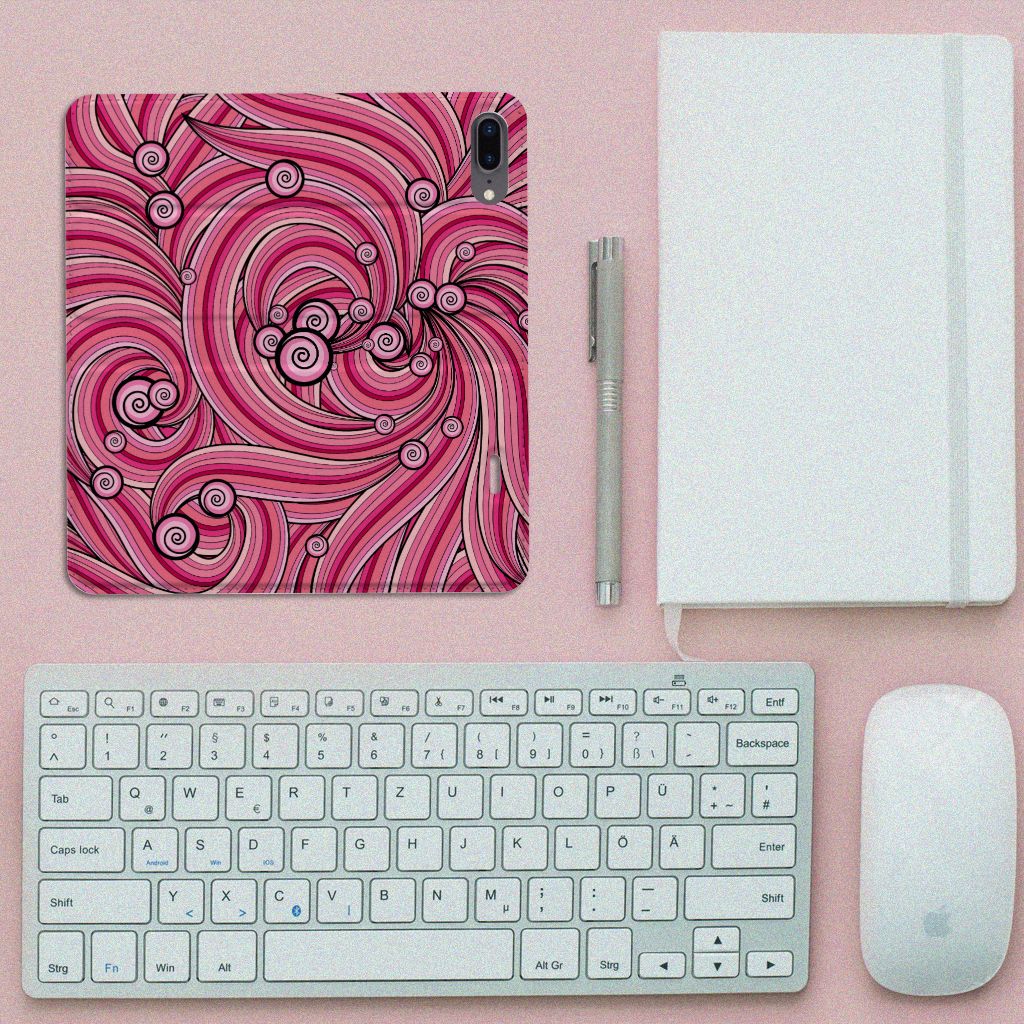 Apple iPhone 7 Plus | 8 Plus Bookcase Swirl Pink