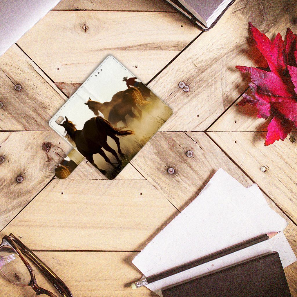 Huawei Ascend P8 Lite Telefoonhoesje met Pasjes Design Cowboy