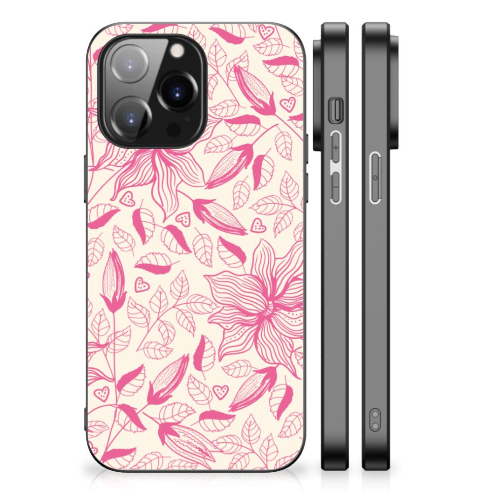 iPhone 14 Pro Max Bloemen Hoesje Pink Flowers