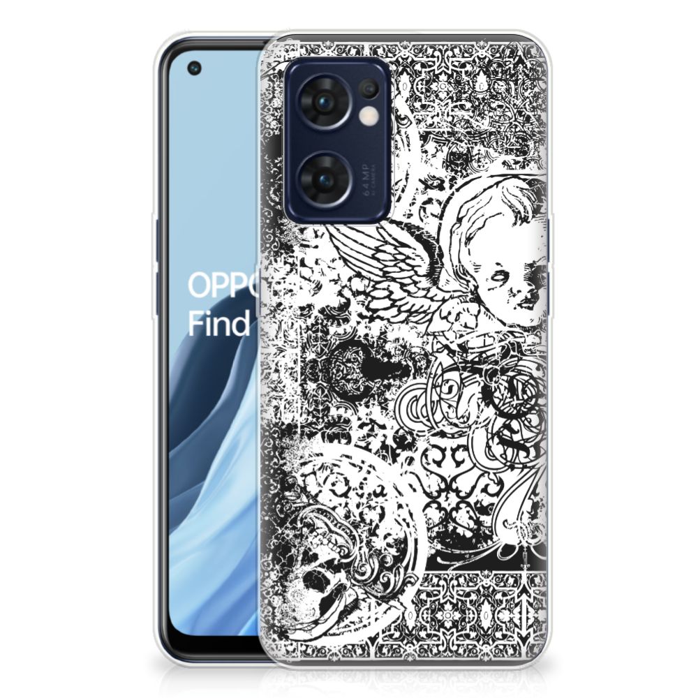 Silicone Back Case OPPO Reno 7 5G | Find X5 Lite Skulls Angel