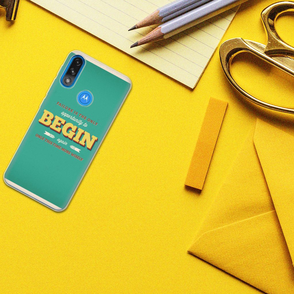 Motorola Moto E7/E7i Power Siliconen hoesje met naam Quote Begin B2C Telecom