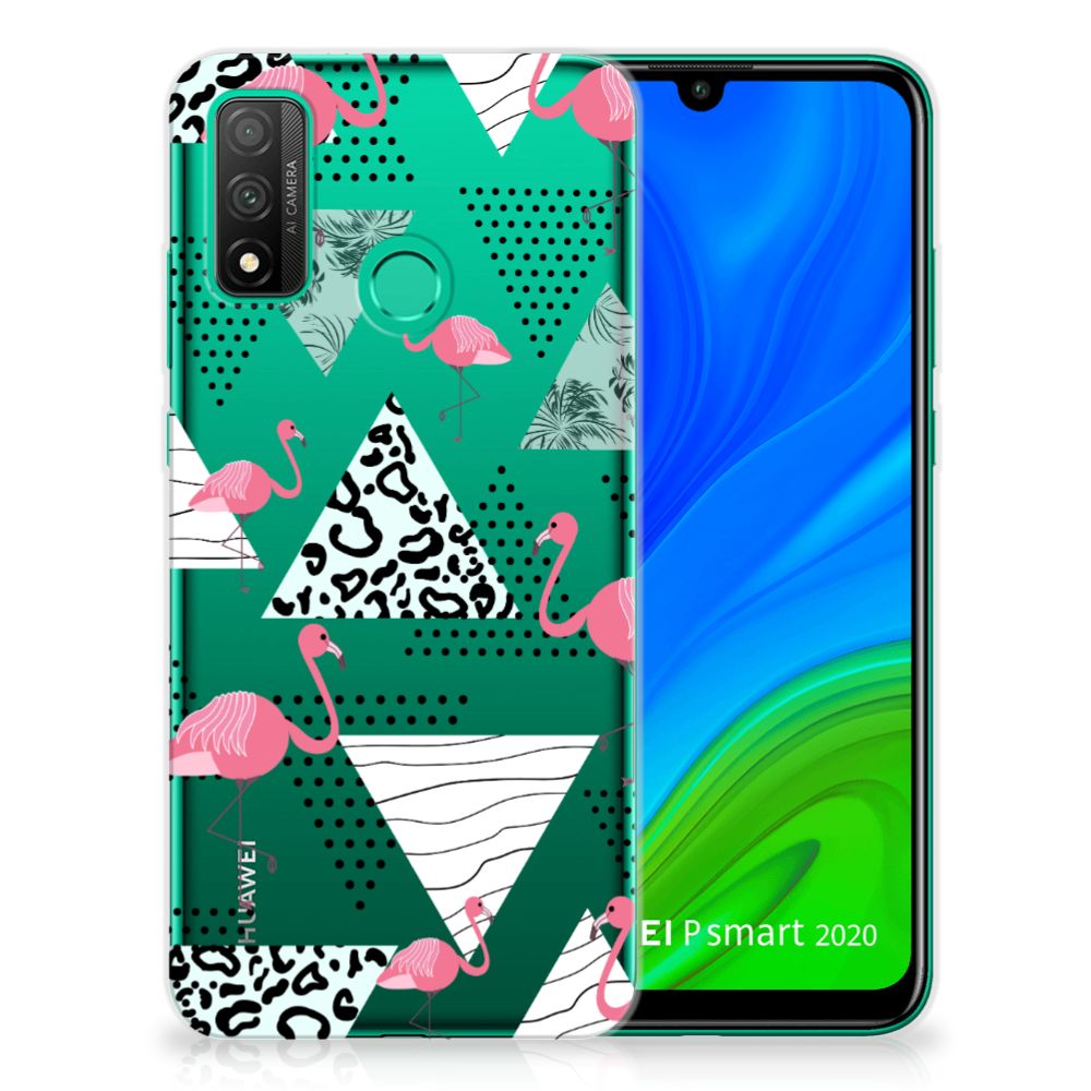 Huawei P Smart 2020 TPU Hoesje Flamingo Triangle B2C Telecom