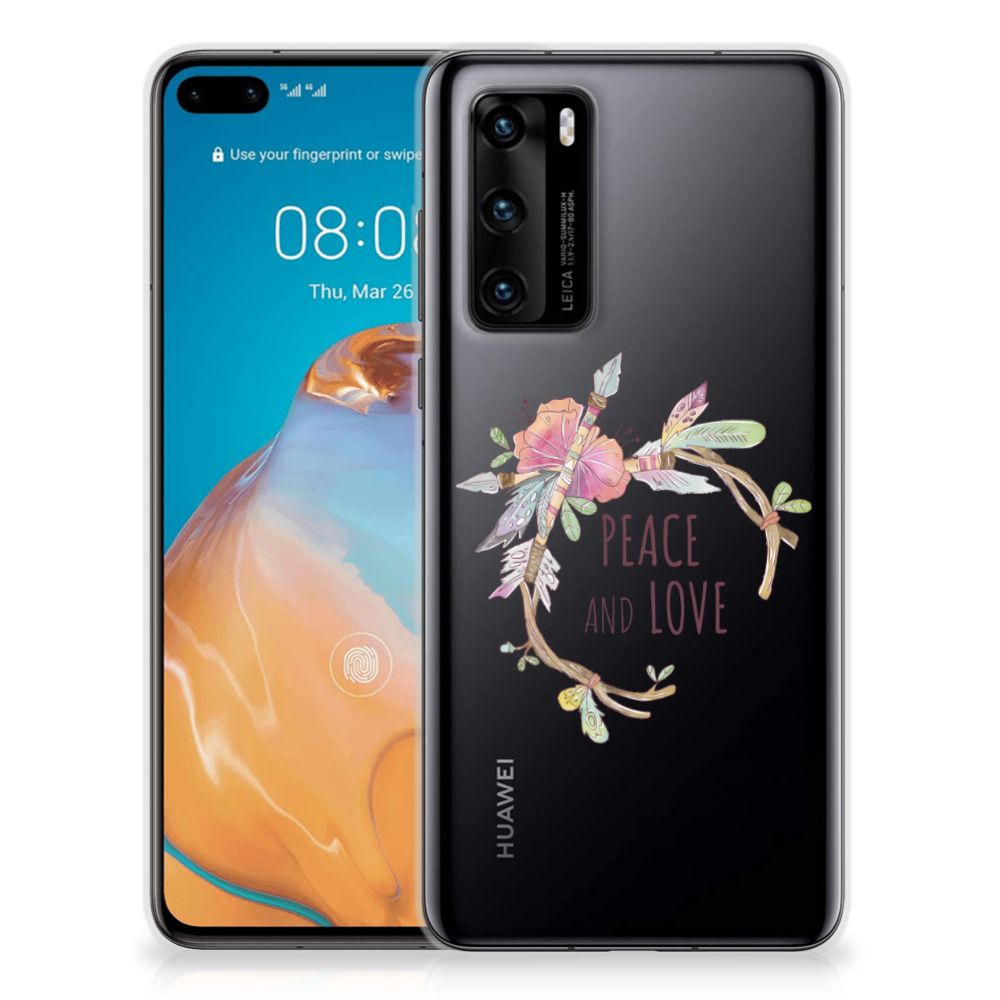 Huawei P40 Telefoonhoesje met Naam Boho Text B2C Telecom