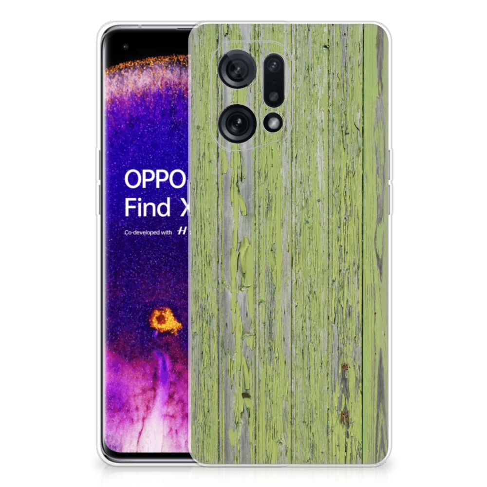 OPPO Find X5 Bumper Hoesje Green Wood