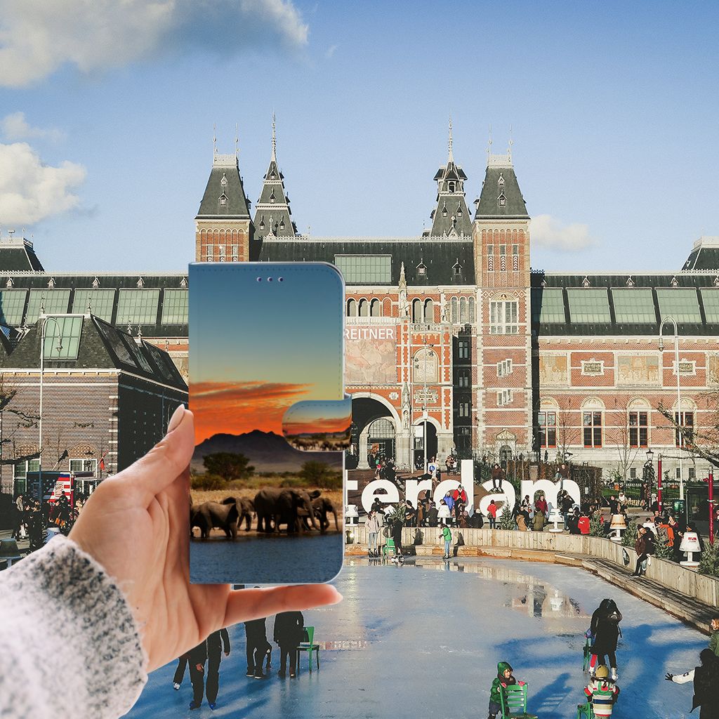 Samsung Galaxy A50 Telefoonhoesje met Pasjes Olifanten