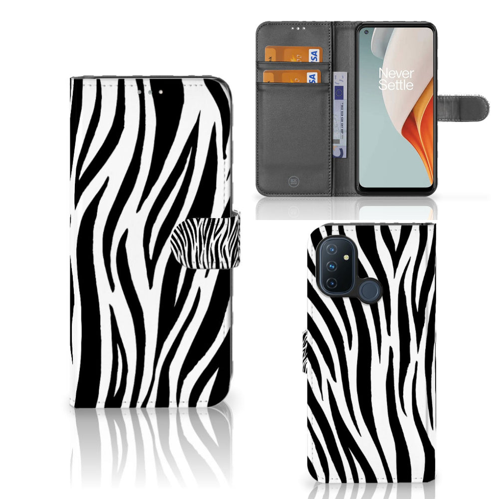 OnePlus Nord N100 Telefoonhoesje met Pasjes Zebra