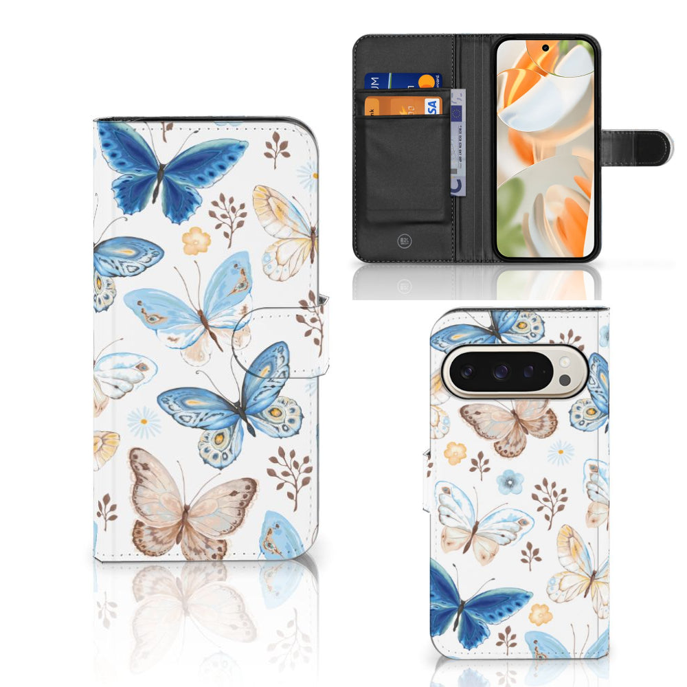Telefoonhoesje met Pasjes voor Google Pixel 9 | 9 Pro Vlinder
