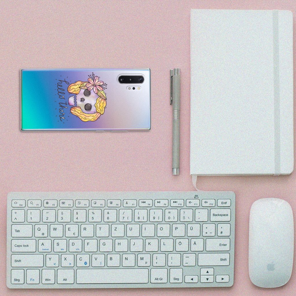 Silicone Back Case Samsung Galaxy Note 10 Plus Boho Skull