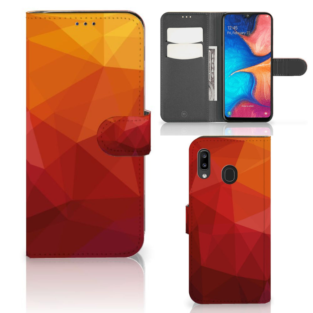 Book Case voor Samsung Galaxy A30 Polygon Red