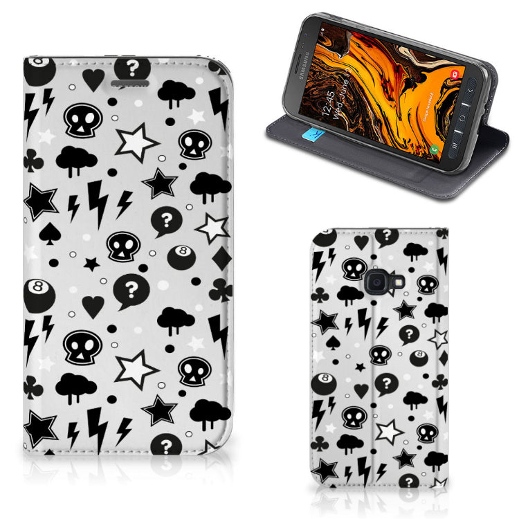 Mobiel BookCase Samsung Galaxy Xcover 4s Silver Punk
