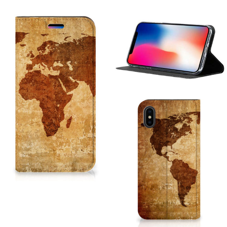Apple iPhone X | Xs Book Cover Wereldkaart